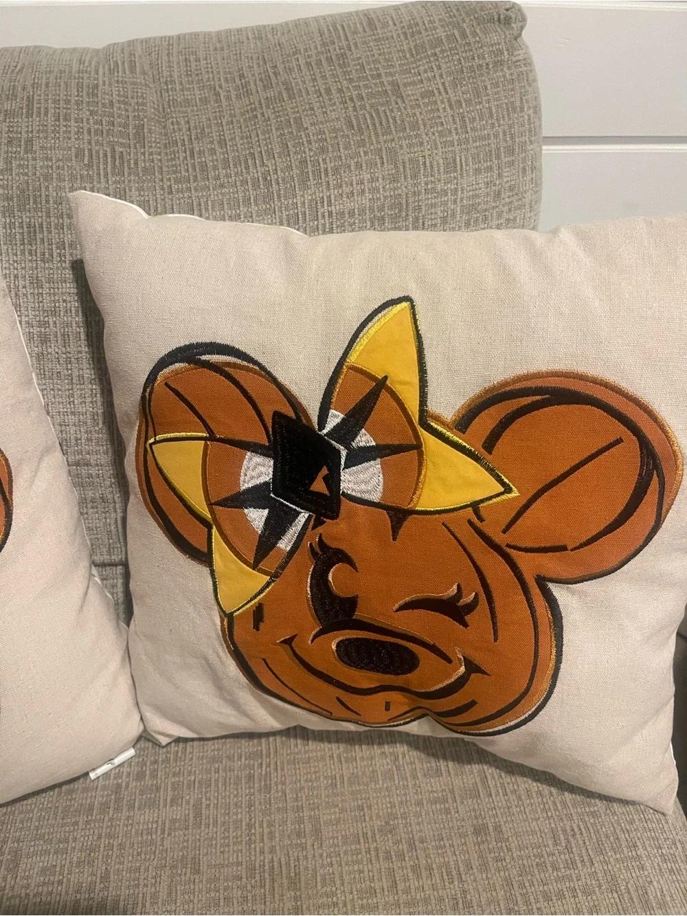 Disney Minnie Halloween Throw Pillows Set of 2 Pumpkin